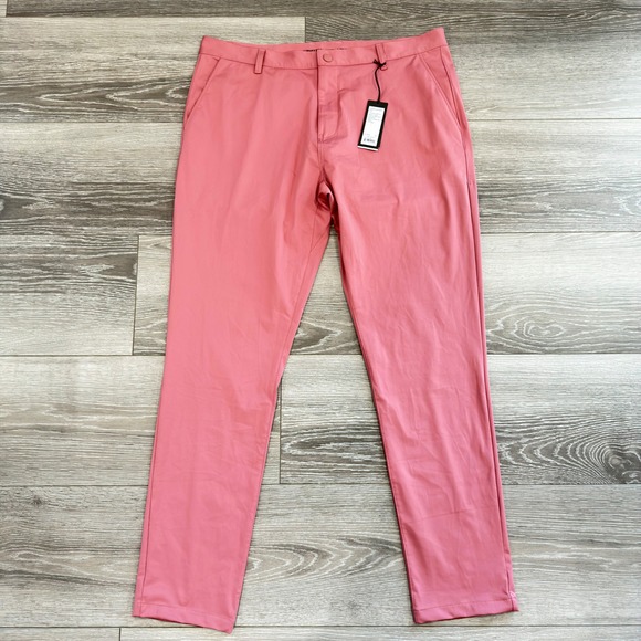 RHONE Other - Rhone Commuter Pants Mens 38 Pink Slim Straight Performance Trousers 100036 SU23